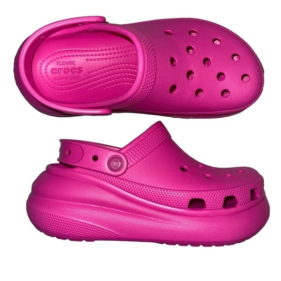 Crocs Classic Crush Clog Women’s Size 9 Bright Pink Barbiecore Perfect - Picture 8 of 11